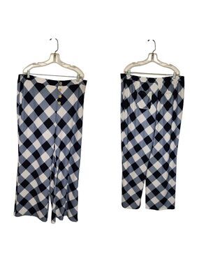 C East. 1946 Wide-Leg Pull-On Plaid Pants Color Multi Blue/White Size 18W/20W